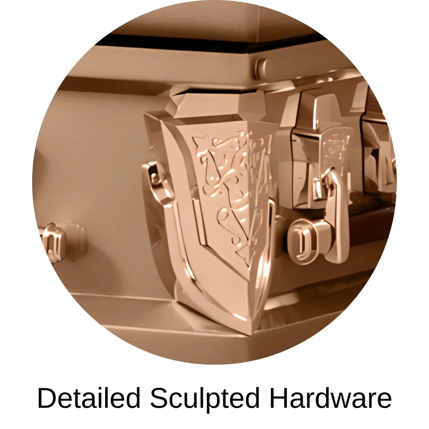 Detailed Sculpted Hardware Of Titan Cambridge Series Casket