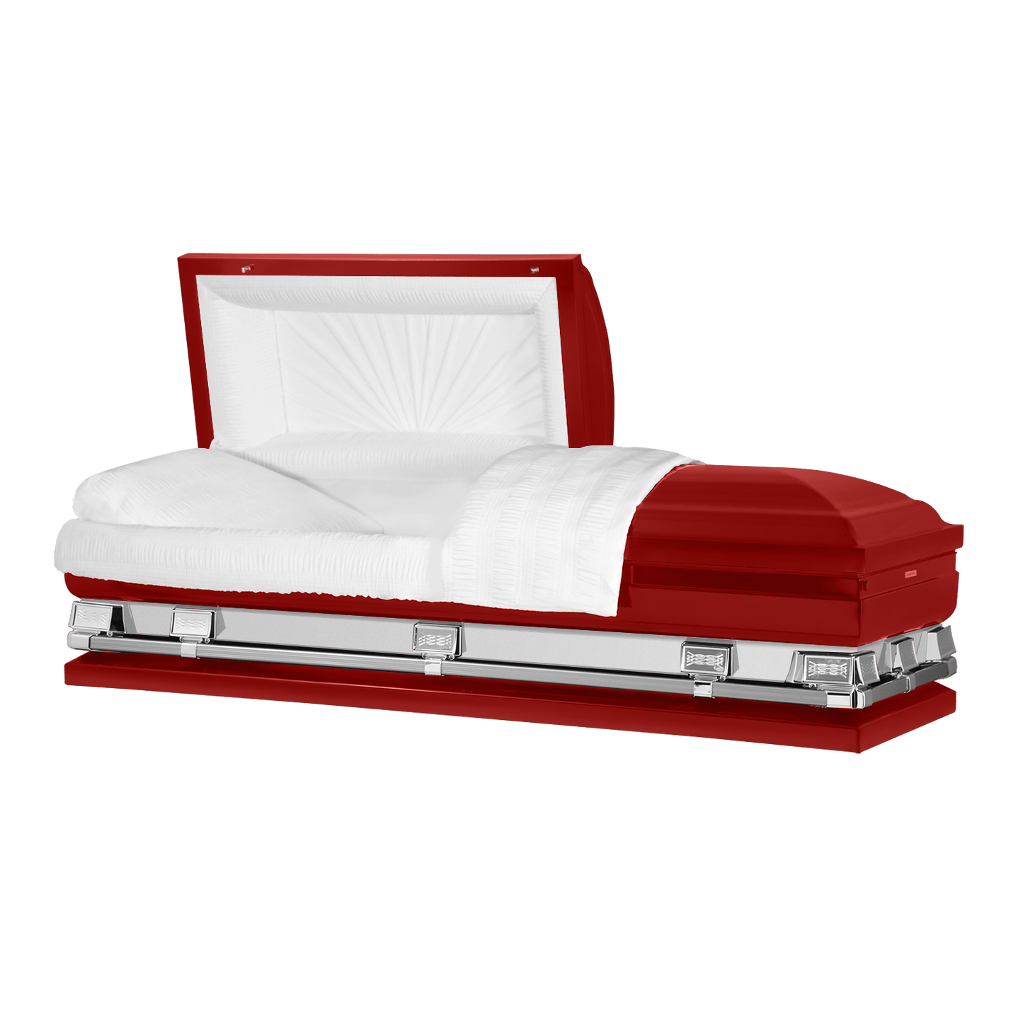 Reflections XL | Red Steel Oversize Casket with White Interior - Titan Casket