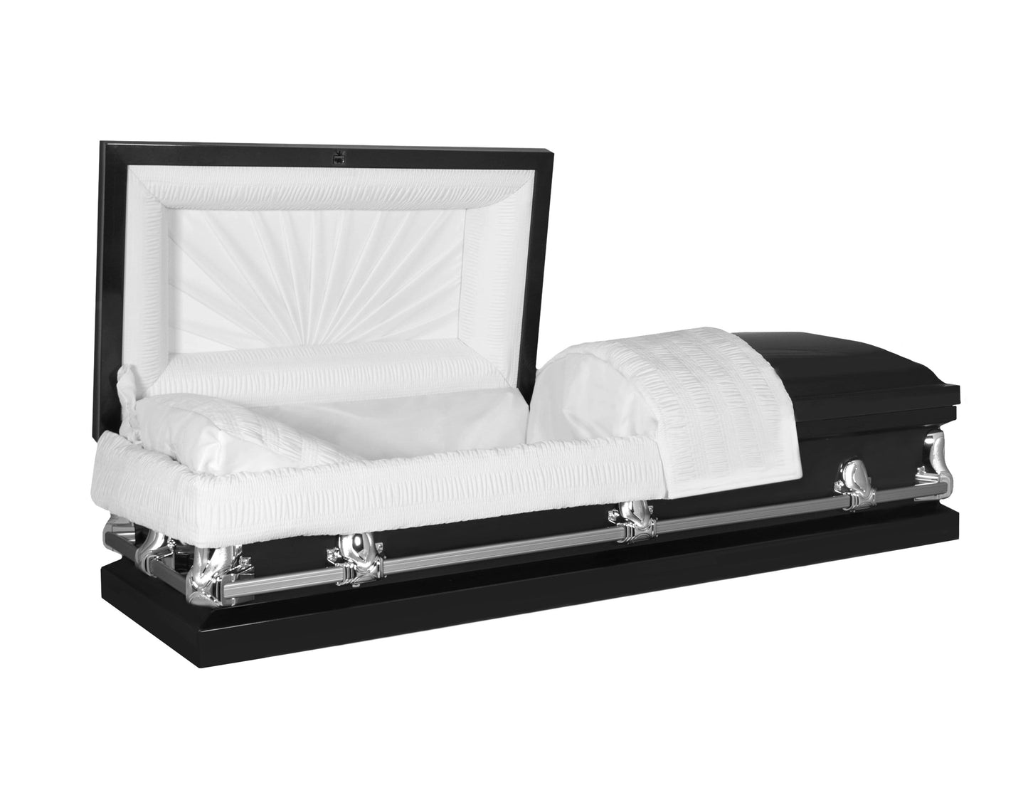 Orion Series | Black Steel Casket with White Interior - Titan Casket