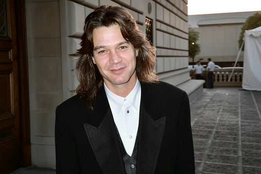 Eddie Van Halen outside the theatre at the 45th Emmy Awards, 19 September 1993. Photo by Alan Light, CC BY 2.0.