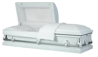 Orion Series | White Steel Casket with White Interior