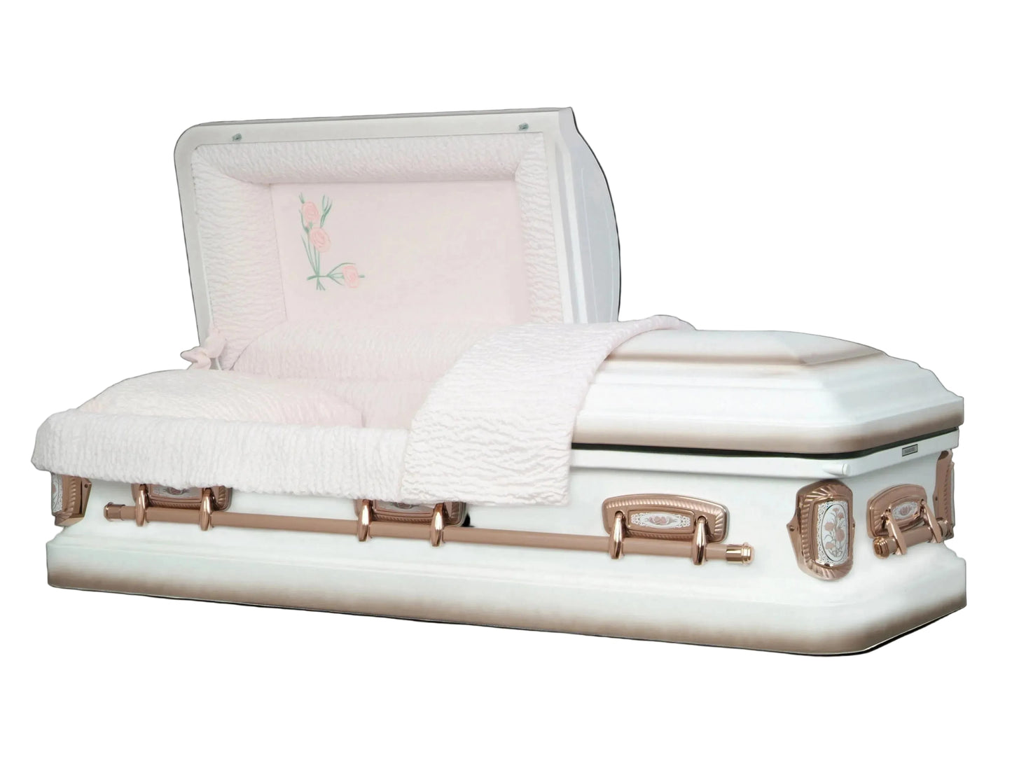 Matriarch (Made in USA) | White Steel Casket with Pink Interior