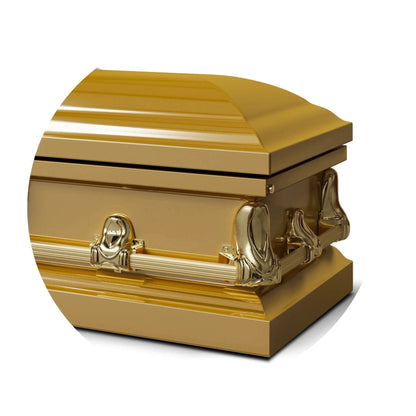 Orion Series | Gold Steel Casket with White Interior