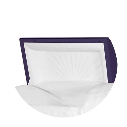 Everest Extra Long 7'2" | Royal Purple Steel Oversize Casket with White Interior | 28", 33"