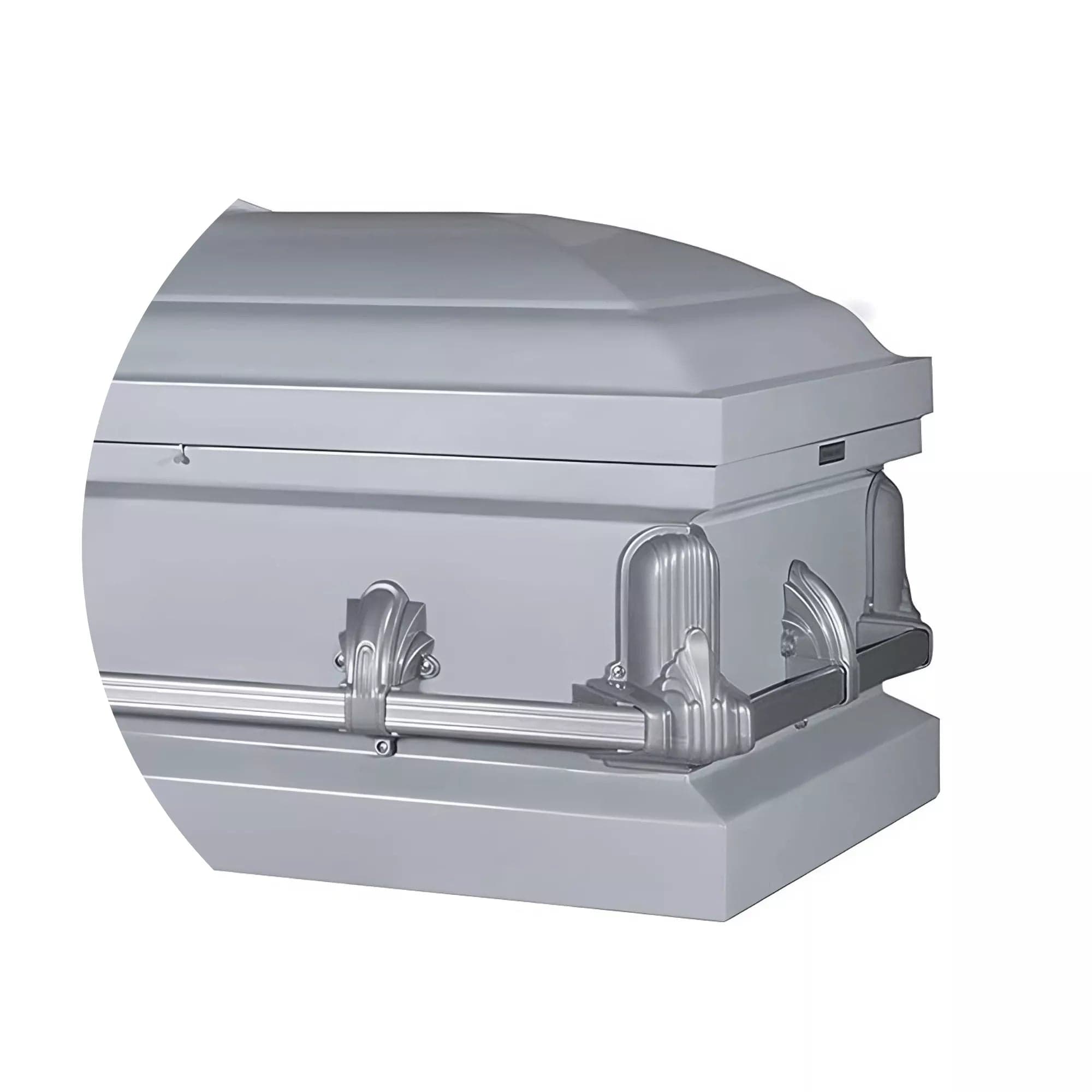 Andover Series | Silver Steel Casket with White Interior