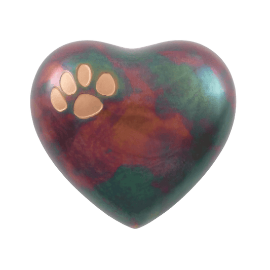 Odyssey® Paw Raku Heart Shaped Pet Urn