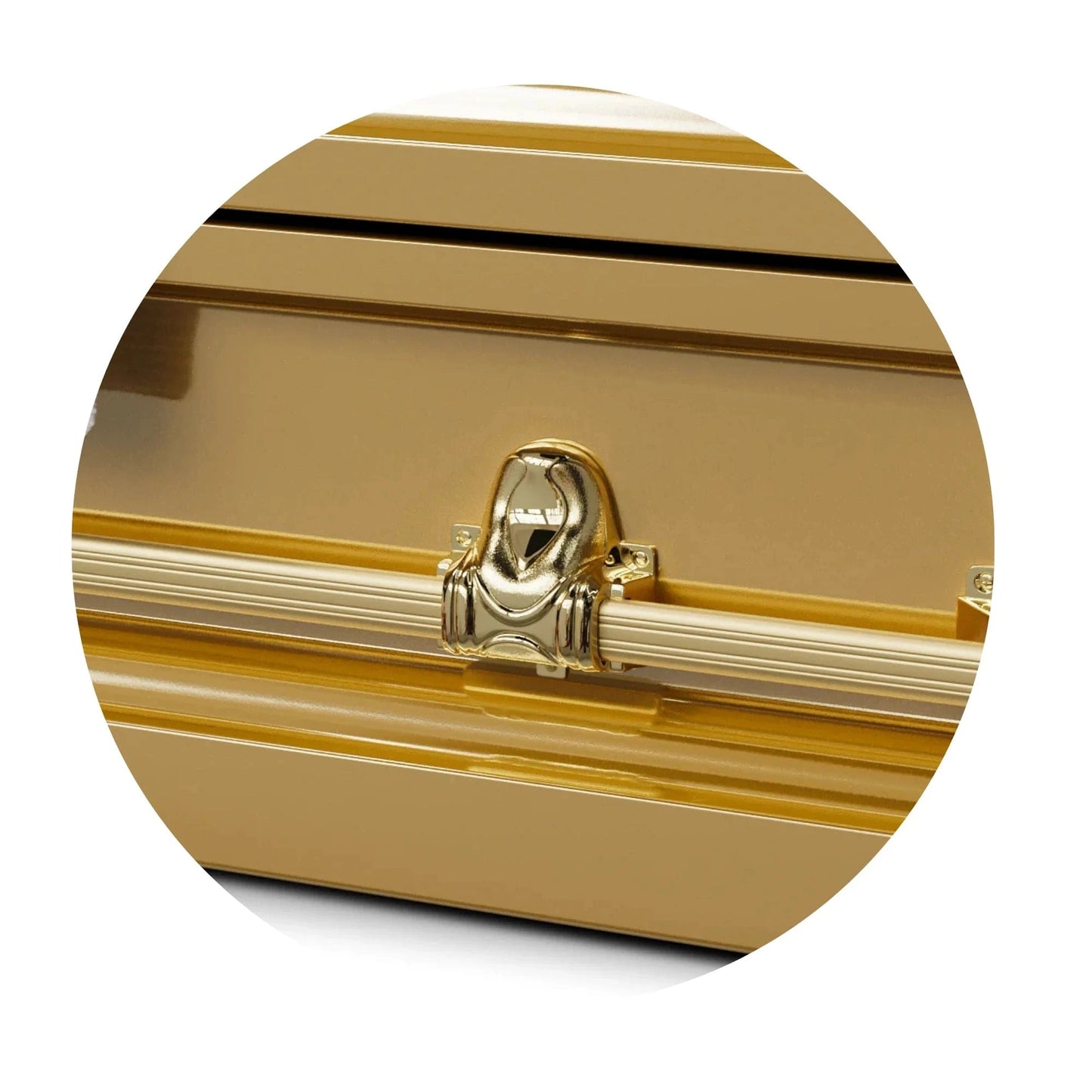 Orion Series | Gold Steel Casket with White Interior
