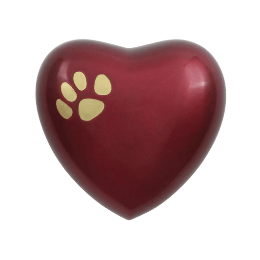 Odyssey® Paw Crimson Heart Shaped Pet Urn