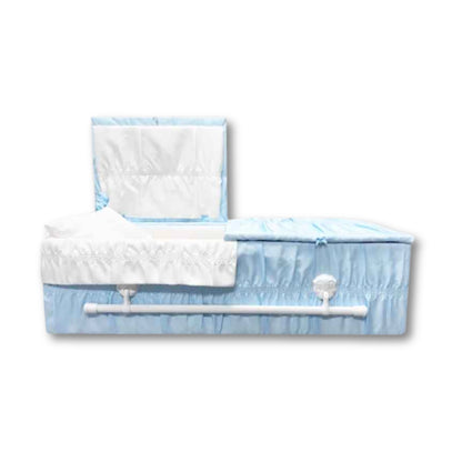 Cherub Cloth-Covered Wood Youth Casket | Blue Crepe