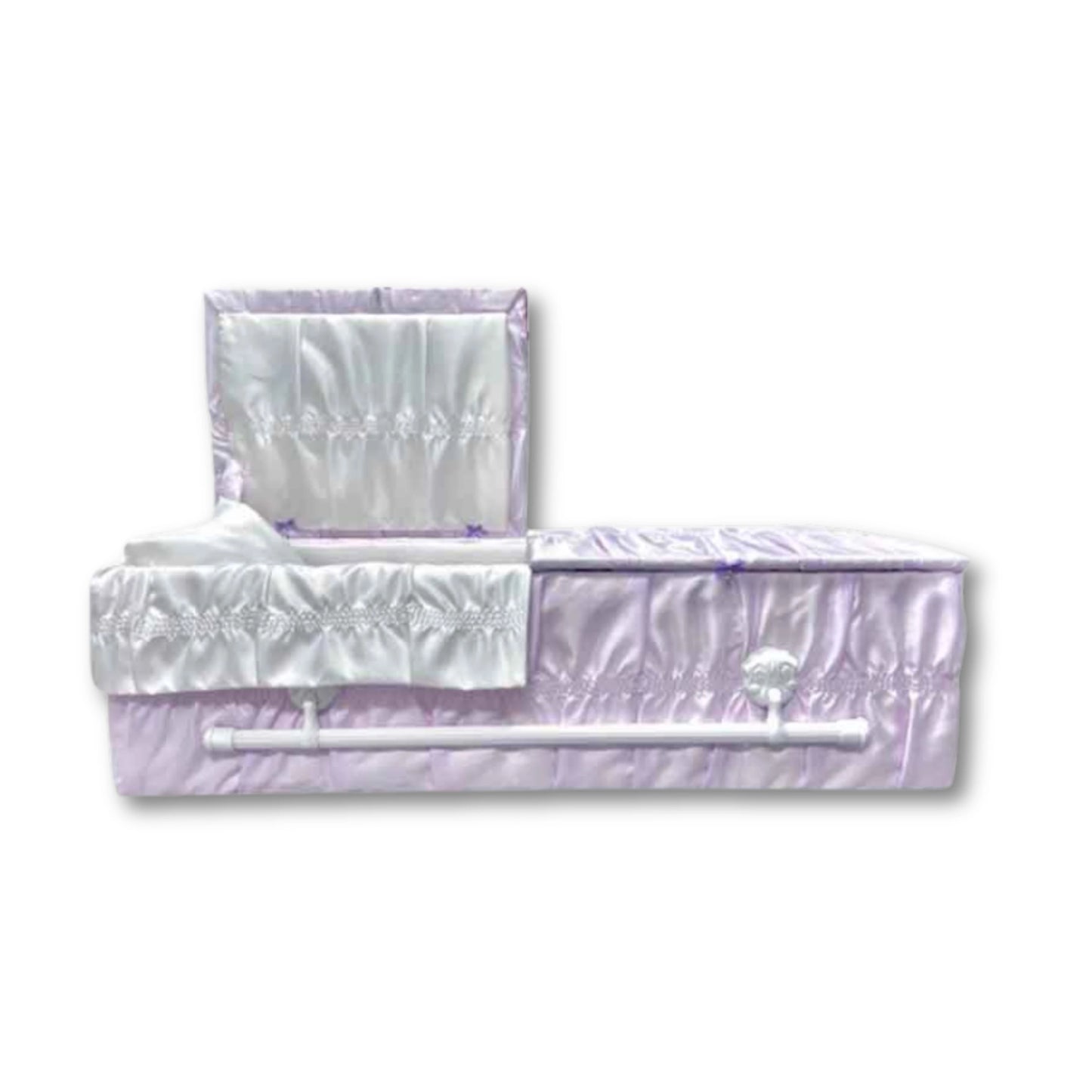 Cherub Cloth-Covered Wood Youth Casket | Lilac Crepe