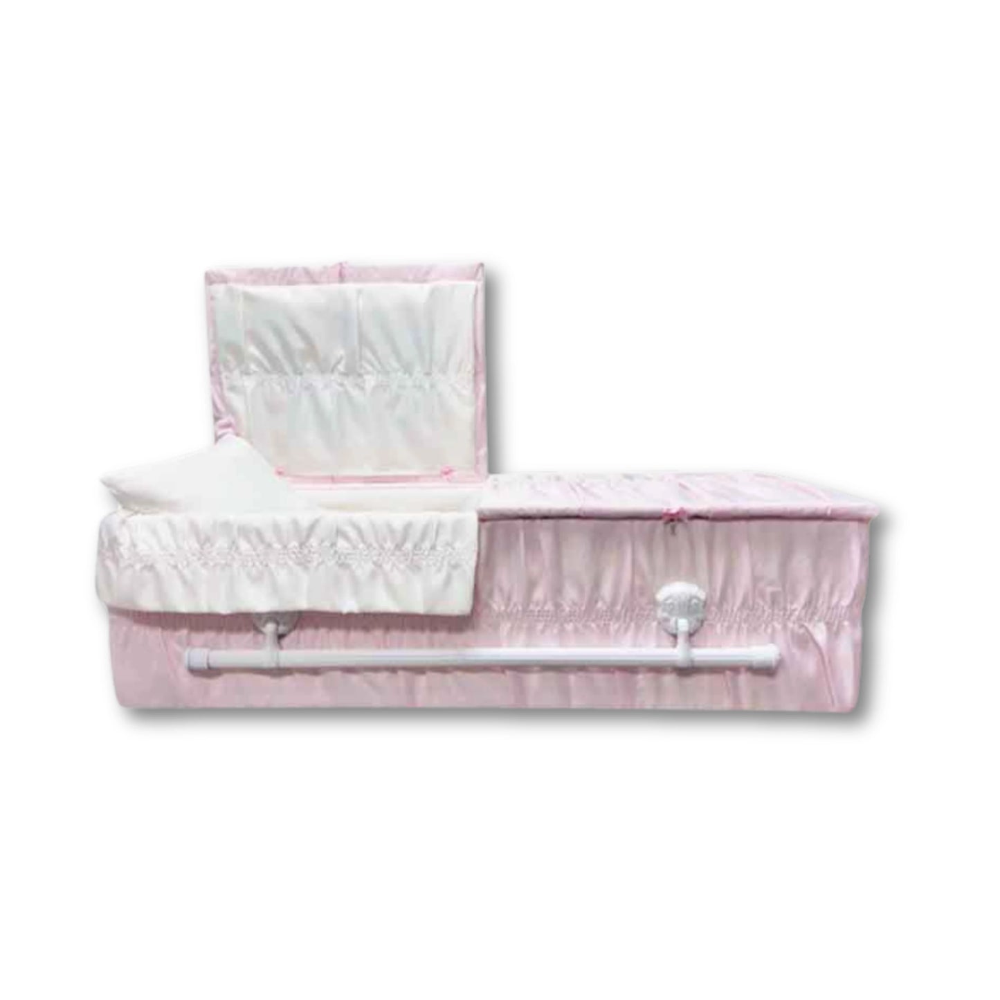 Cherub Cloth-Covered Wood Youth Casket | Pink Crepe