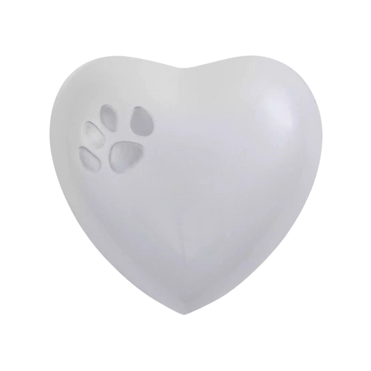 Odyssey® Paw Pearl Heart Shaped Pet Urn