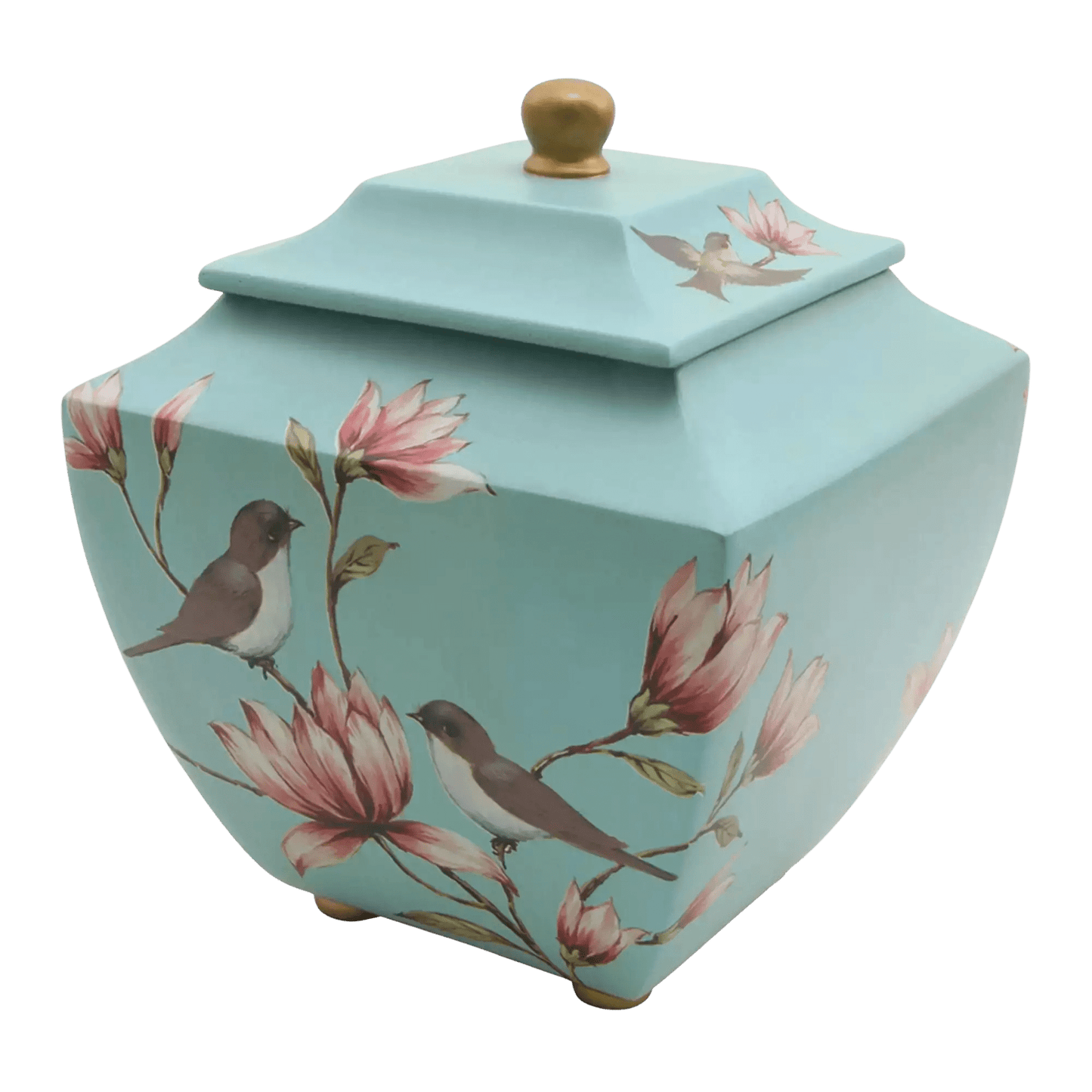 Floral Magnolia Lovebirds Large Adult Urn