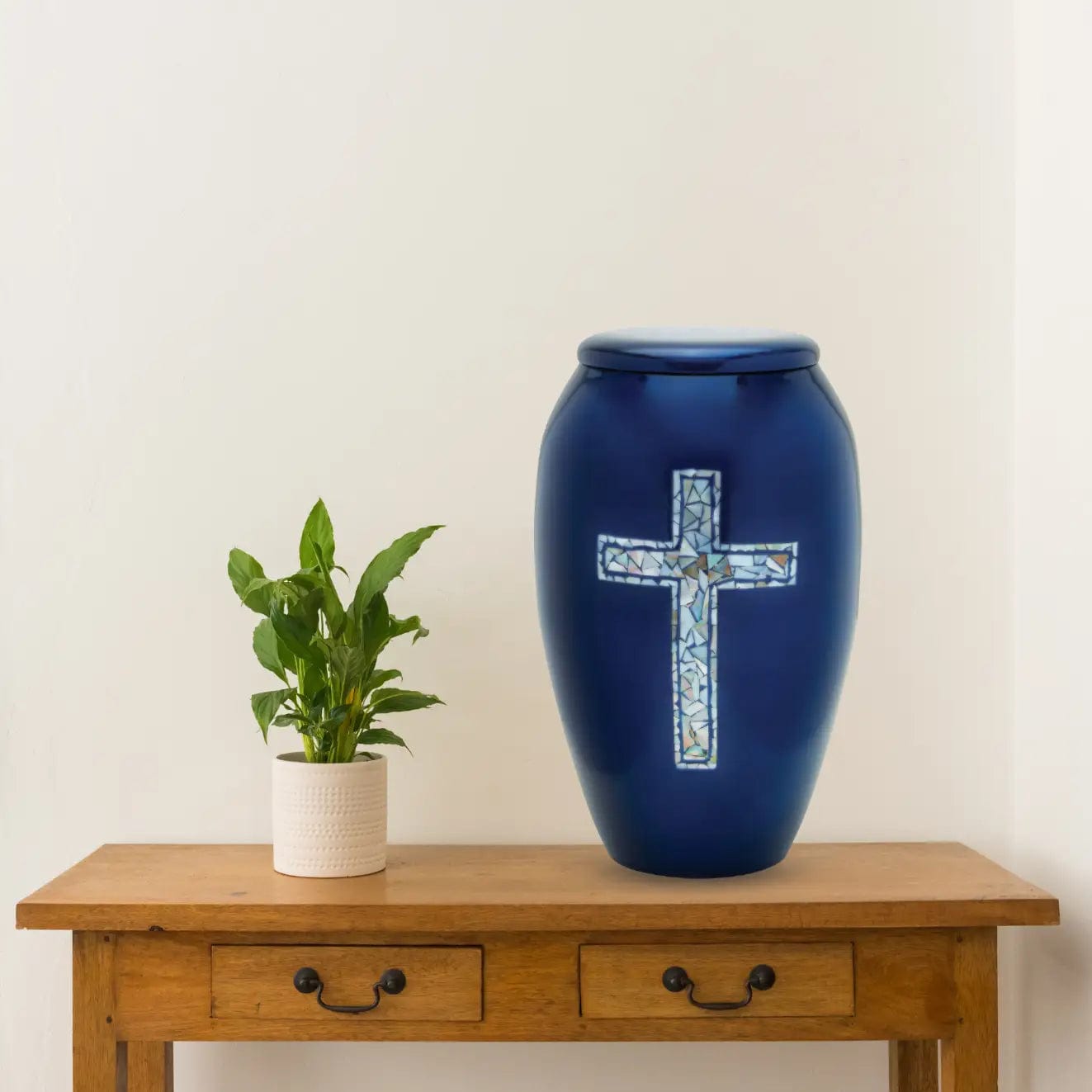 Designer Urn - Blue Cross