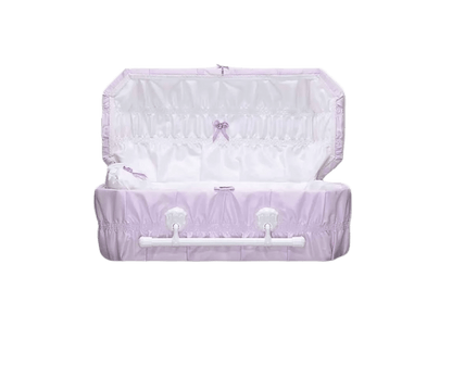 Octagon Cloth-Covered Wood Casket | Lilac Crepe