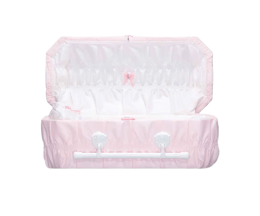 Octagon Cloth-Covered Wood Casket | Pink Crepe