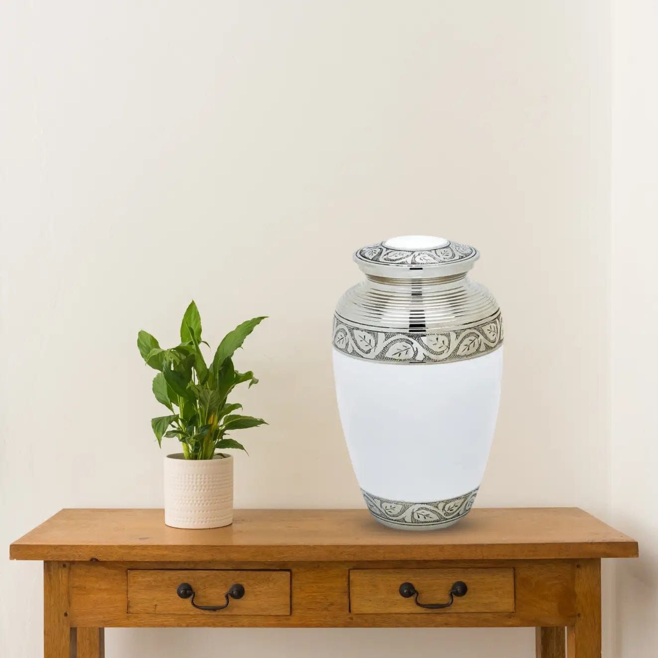 Load image into Gallery viewer, Brass Urn - White
