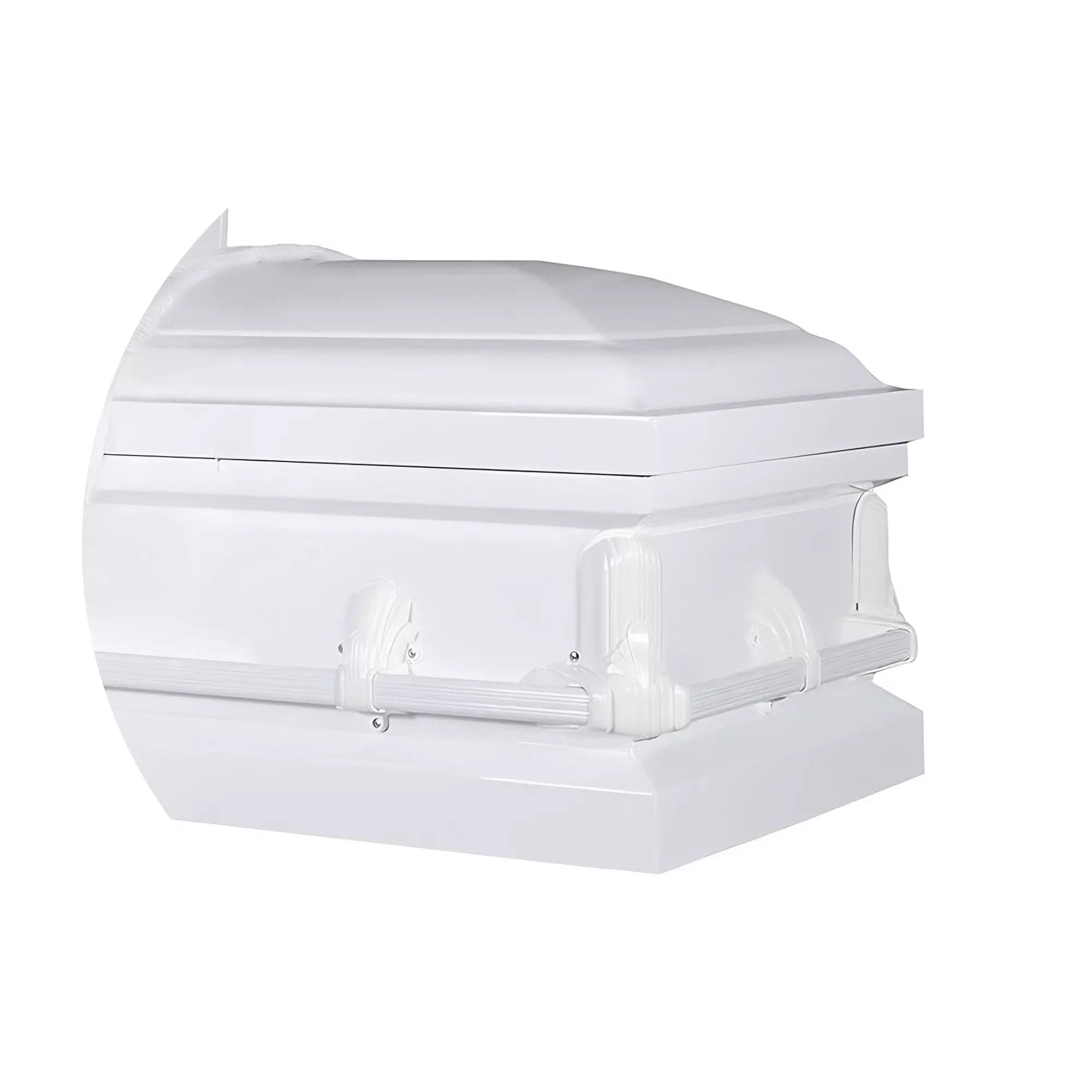 Load image into Gallery viewer, Andover Series | White Steel Casket with White Interior and White Hardware
