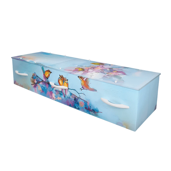 Only $1995 - LifeArt Soulful Songbirds Casket | Eco-Friendly