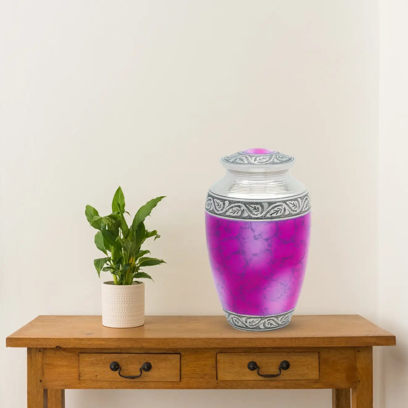 Brass Pet Urn - Pink