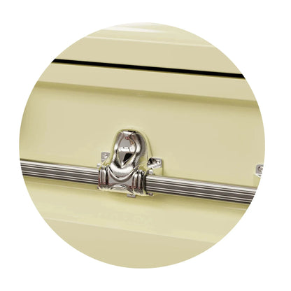 Orion Series | Soft Yellow Steel Casket with White Interior
