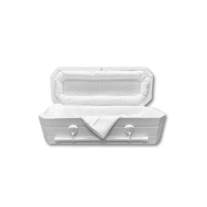 Gentle Rest-White Cloth Covered Wood Youth Casket
