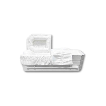Gentle Rest-White Cloth Covered Wood Youth Casket