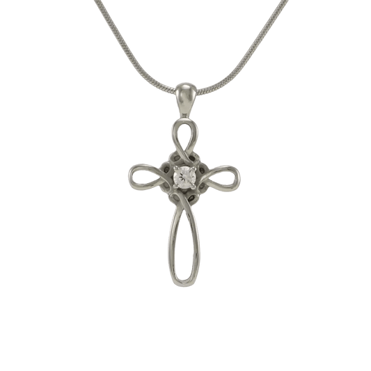 Infinity Cross Pewter Pendant
