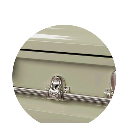 Orion Series | Almond Steel Casket with White Interior