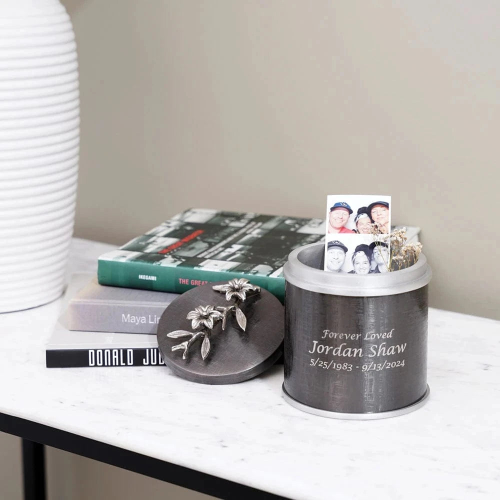 Windsong™ Lily Memento Keepsake Urn - Slate/Pewter