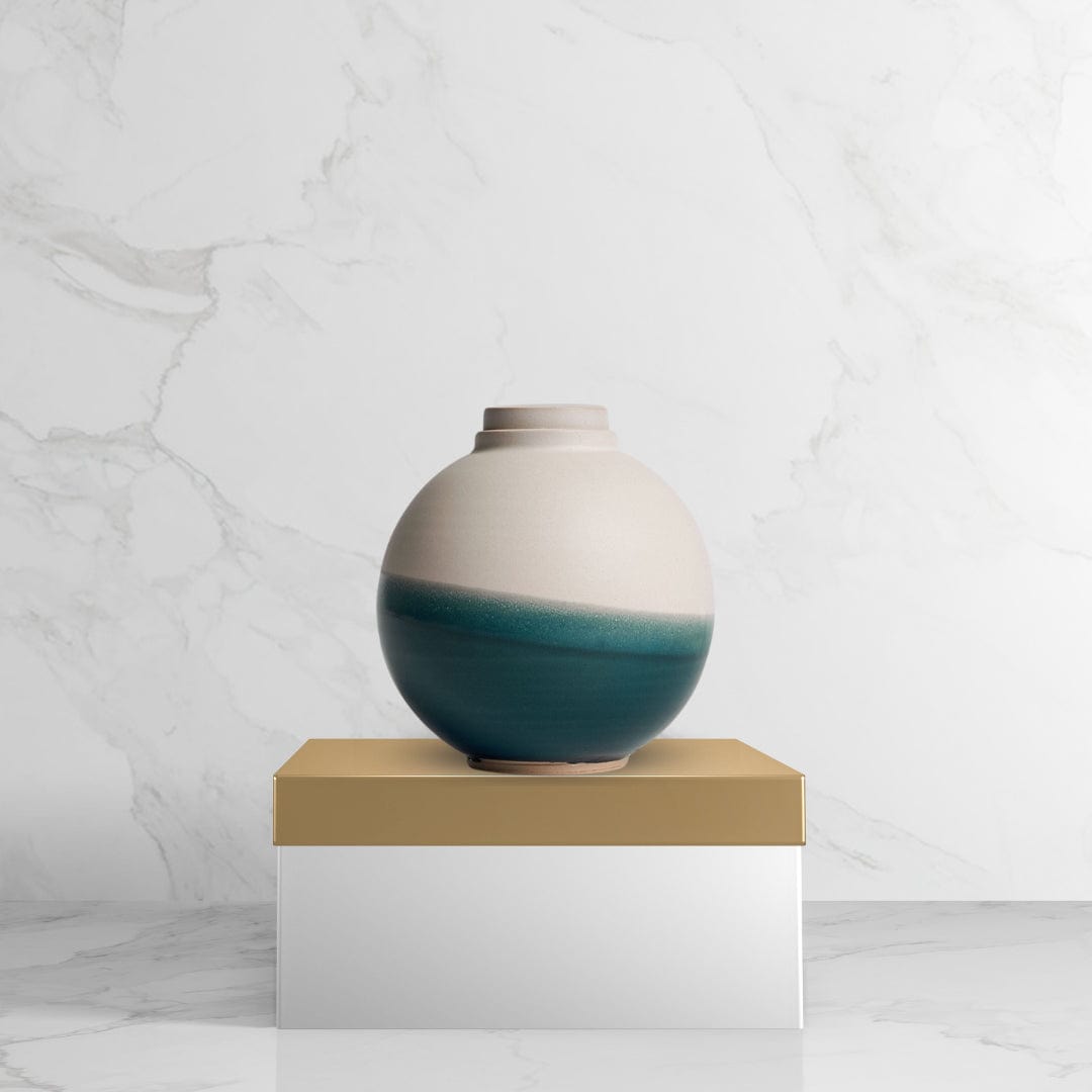 Solstice X Terra Noir |  Soft White With Blue Moon Keepsake Urn