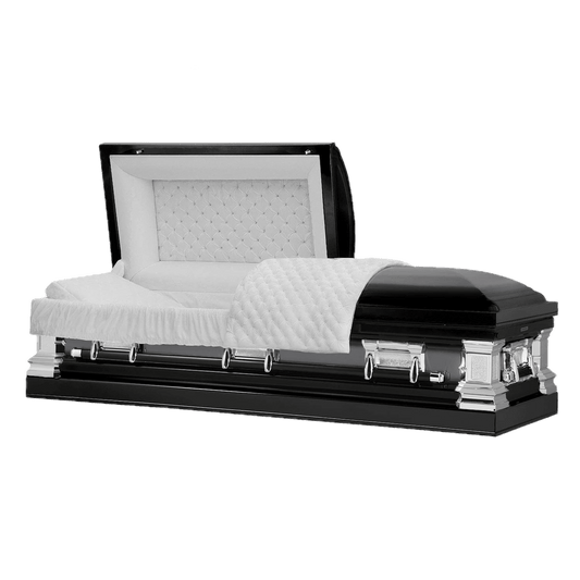 Era Stainless Series | Black Stainless Steel Casket with White Interior