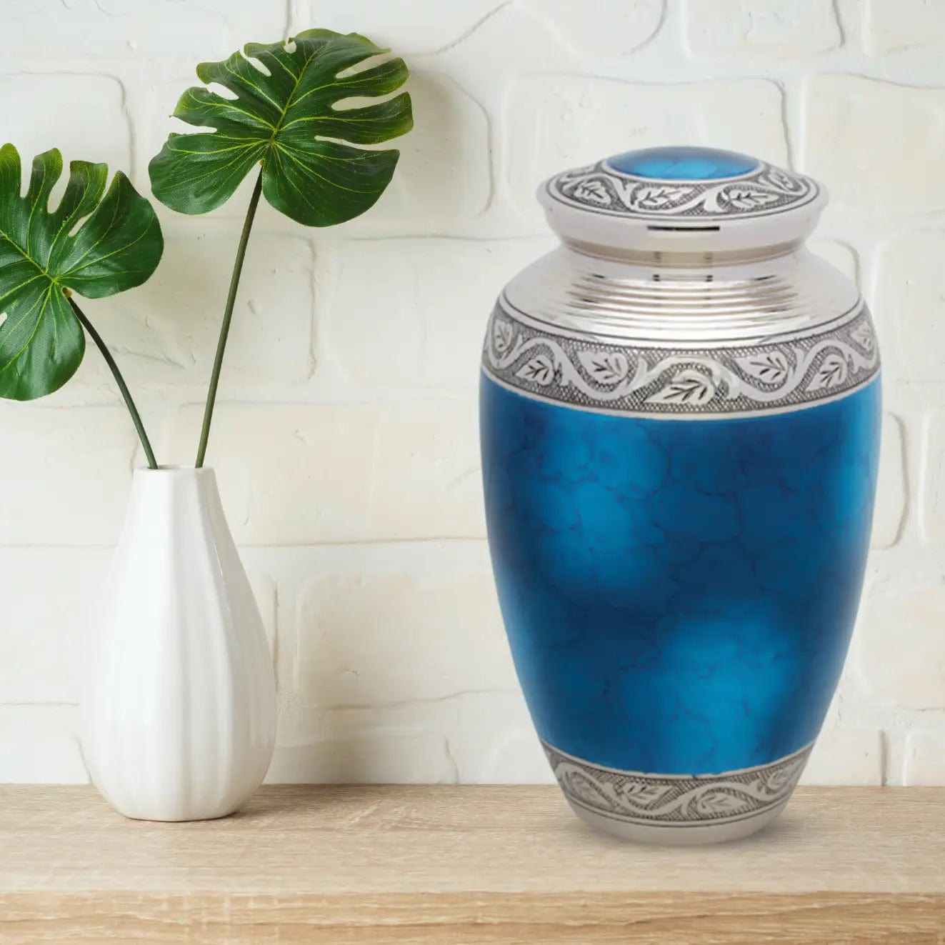 Load image into Gallery viewer, Brass Urn - Blue
