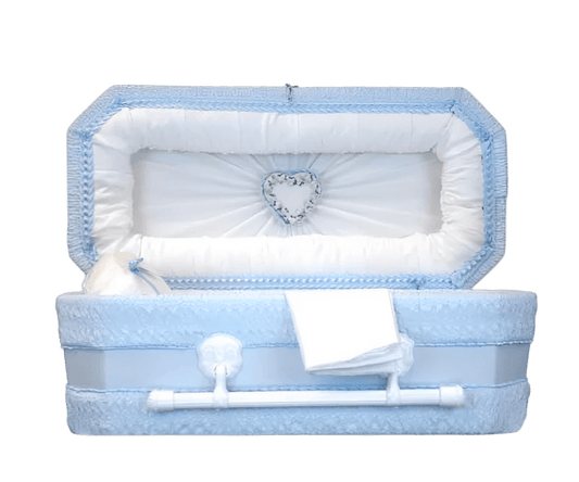 Premium Cloth Covered Wood Casket | Blue