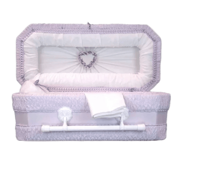 Premium Cloth Covered Wood Casket | Lilac