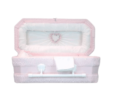 Premium Cloth Covered Wood Casket | Pink