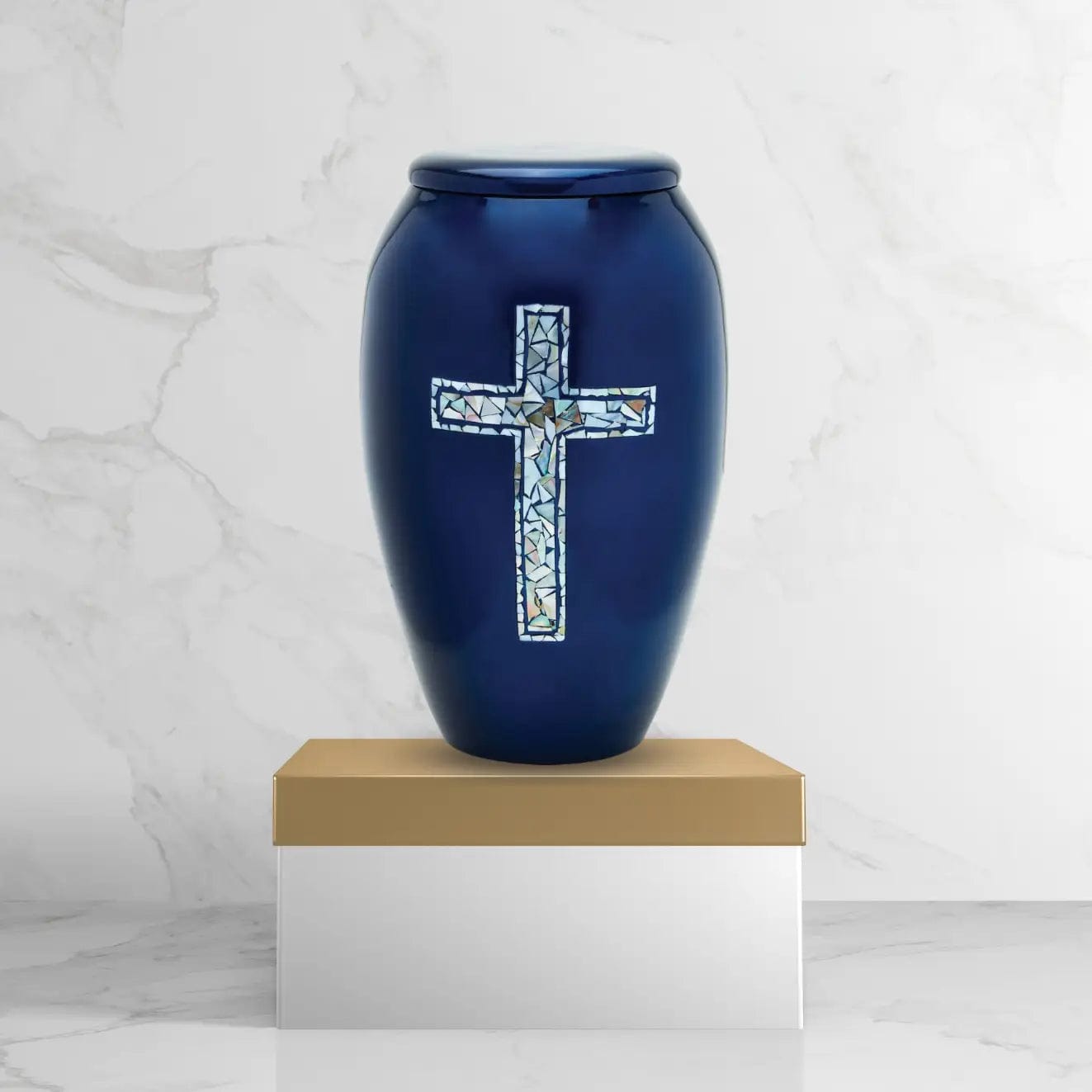 Load image into Gallery viewer, Designer Urn - Blue Cross
