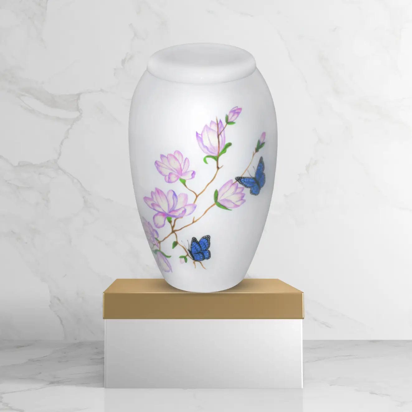 Hand Painted Urns - Butterfly Landing