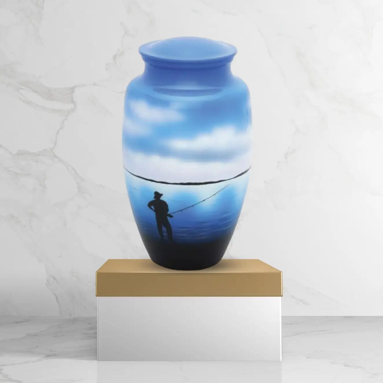 Load image into Gallery viewer, Hand Painted Urns - Fisherman
