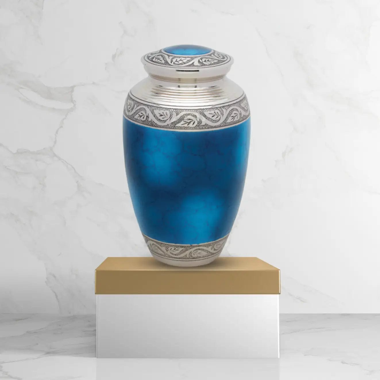 Load image into Gallery viewer, Brass Urn - Blue
