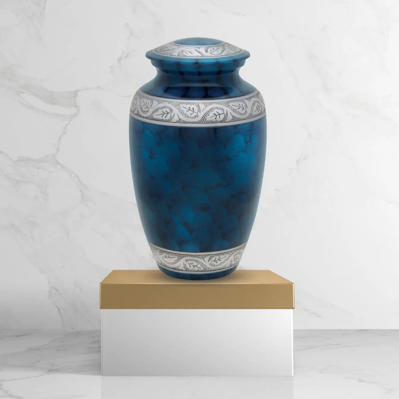 Large Cremation Urn - Adult Dark Blue Urn for Human Ashes – Titan Casket