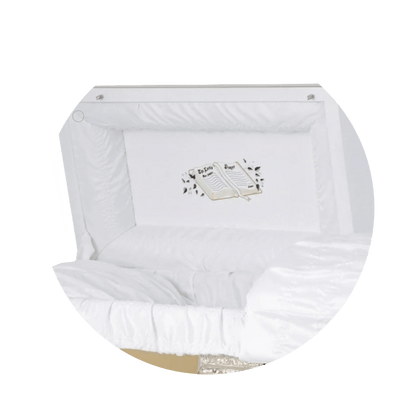 Angel Reflections White & Gold | White and Gold Steel Religious Casket – Titan Casket