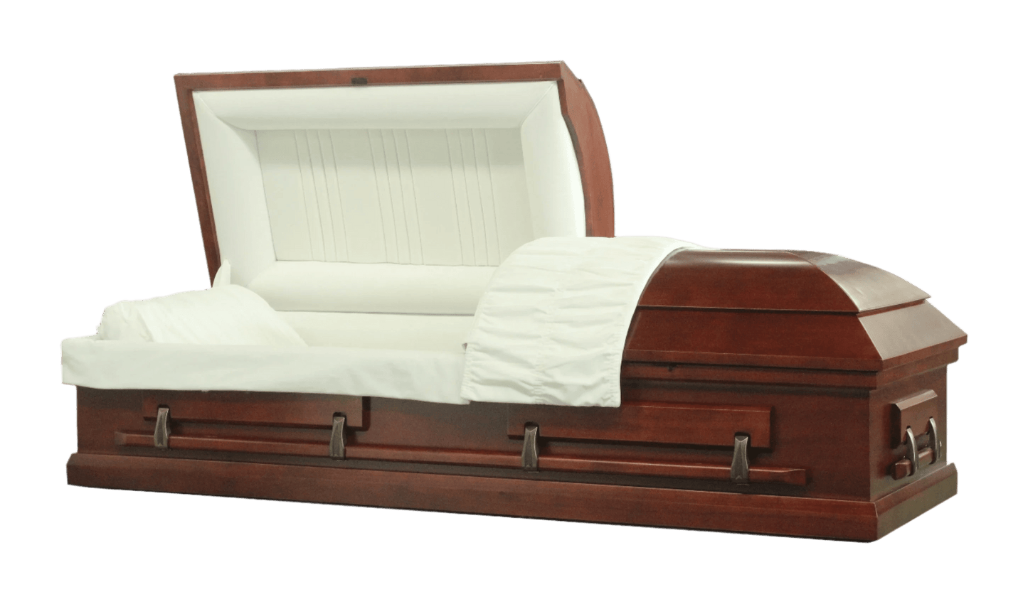 Ajax (Poplar) | Poplar Wood Casket with Satin Cherry Finish