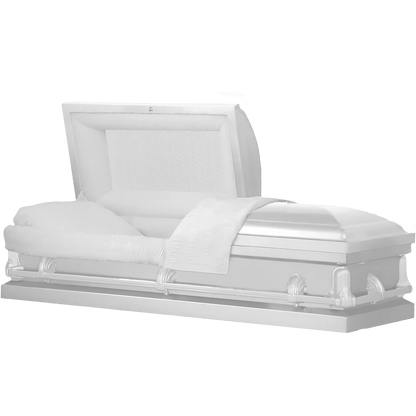 Andover Series | White Steel Casket with White Interior and White Hardware
