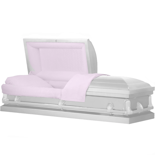 Andover Series | White Steel Casket with Pink Interior