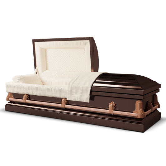 Andover Series | Bronze Steel Casket with Rosetan Interior