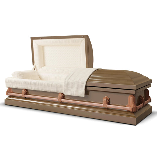 Andover Series | Copper Steel Casket with Rosetan Interior