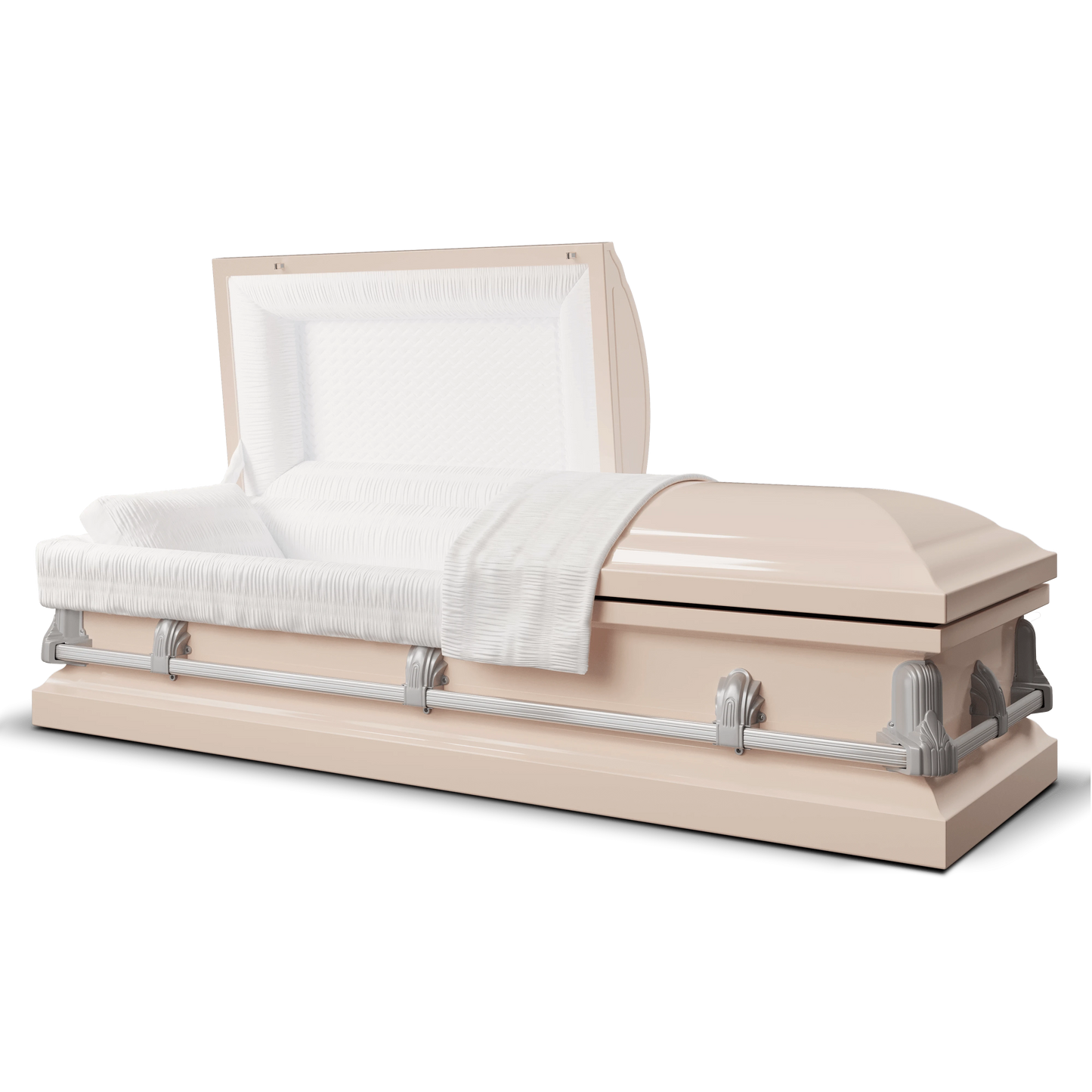 Andover Series | Pink Steel Casket with White Interior