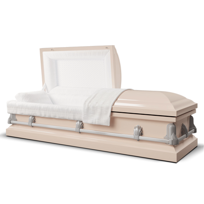 Andover Series | Pink Steel Casket with White Interior