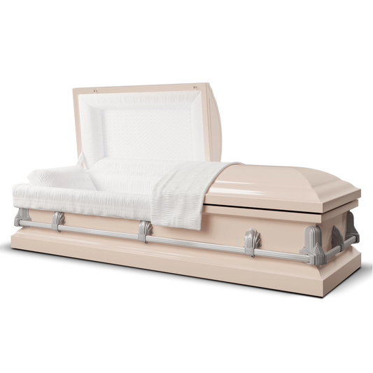 Andover Series | Pink Steel Casket with White Interior